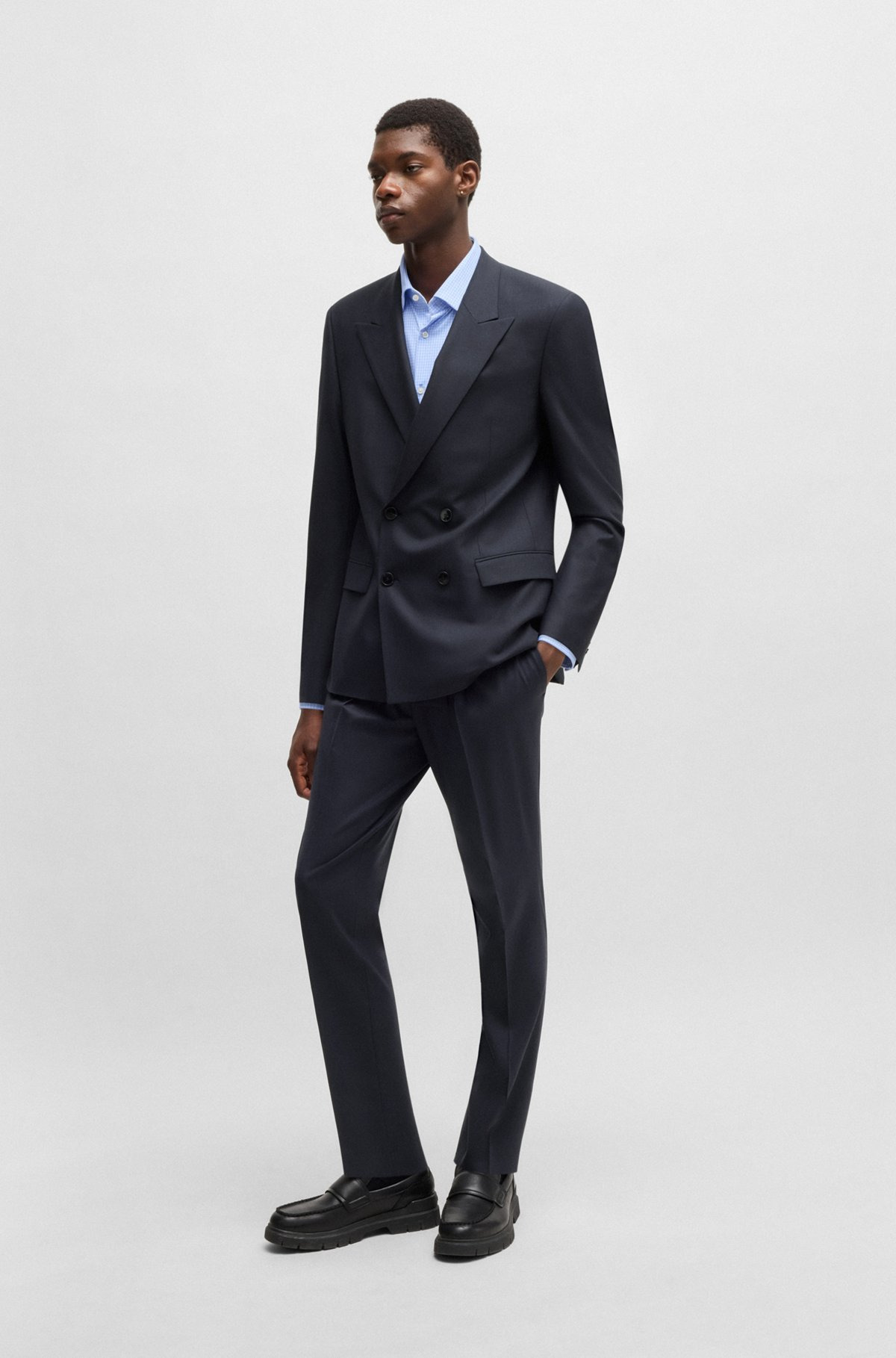 SLIM-FIT TROUSERS IN WOOL - 3