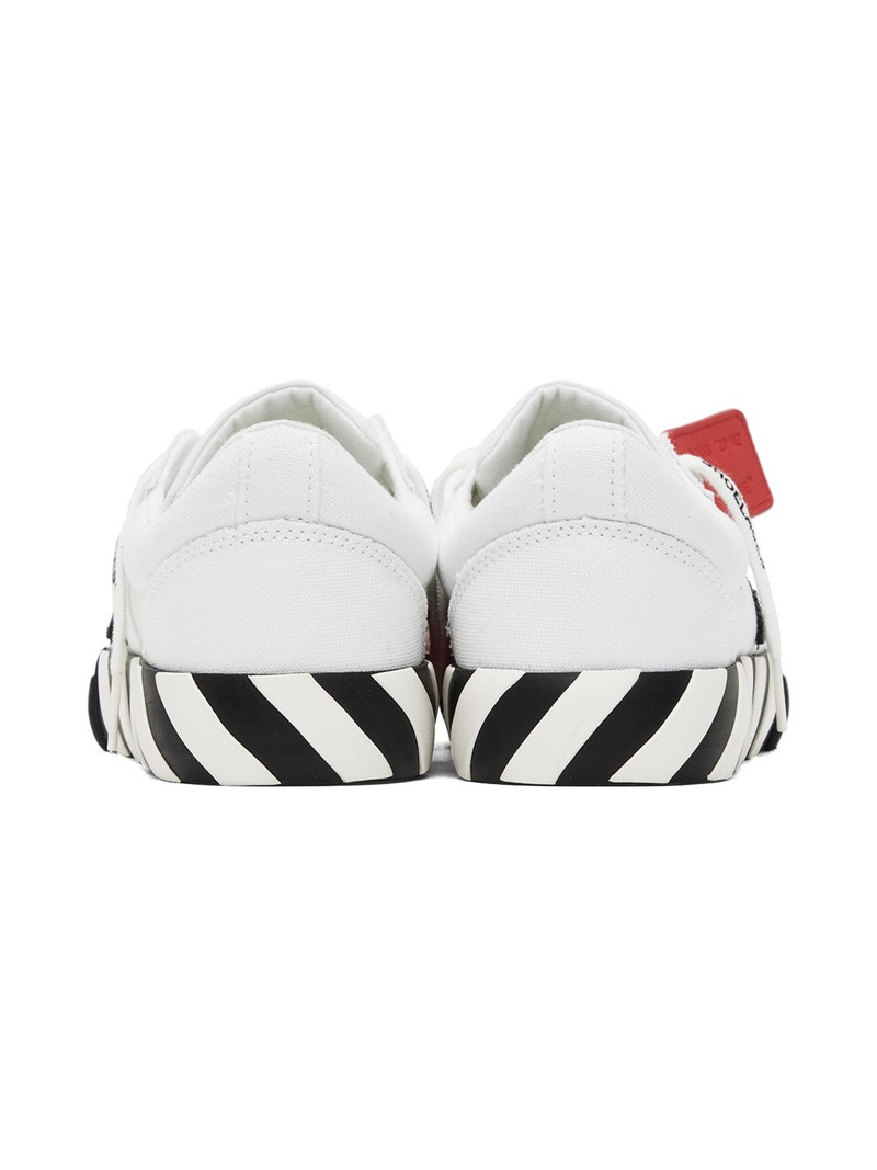 White & Black Vulcanized Low Sneakers 2