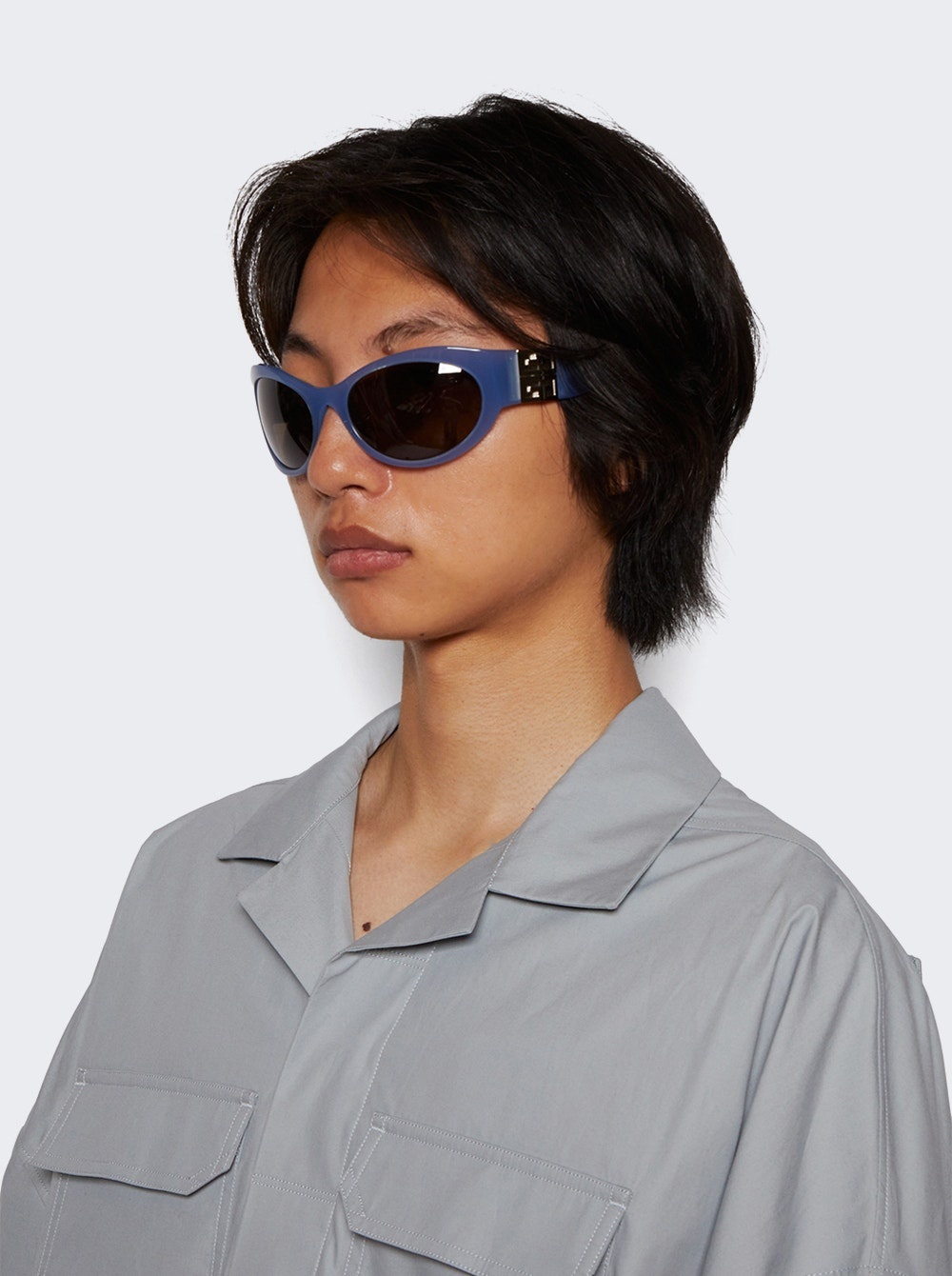 4g  Sunglasses Shiny Blue - 3