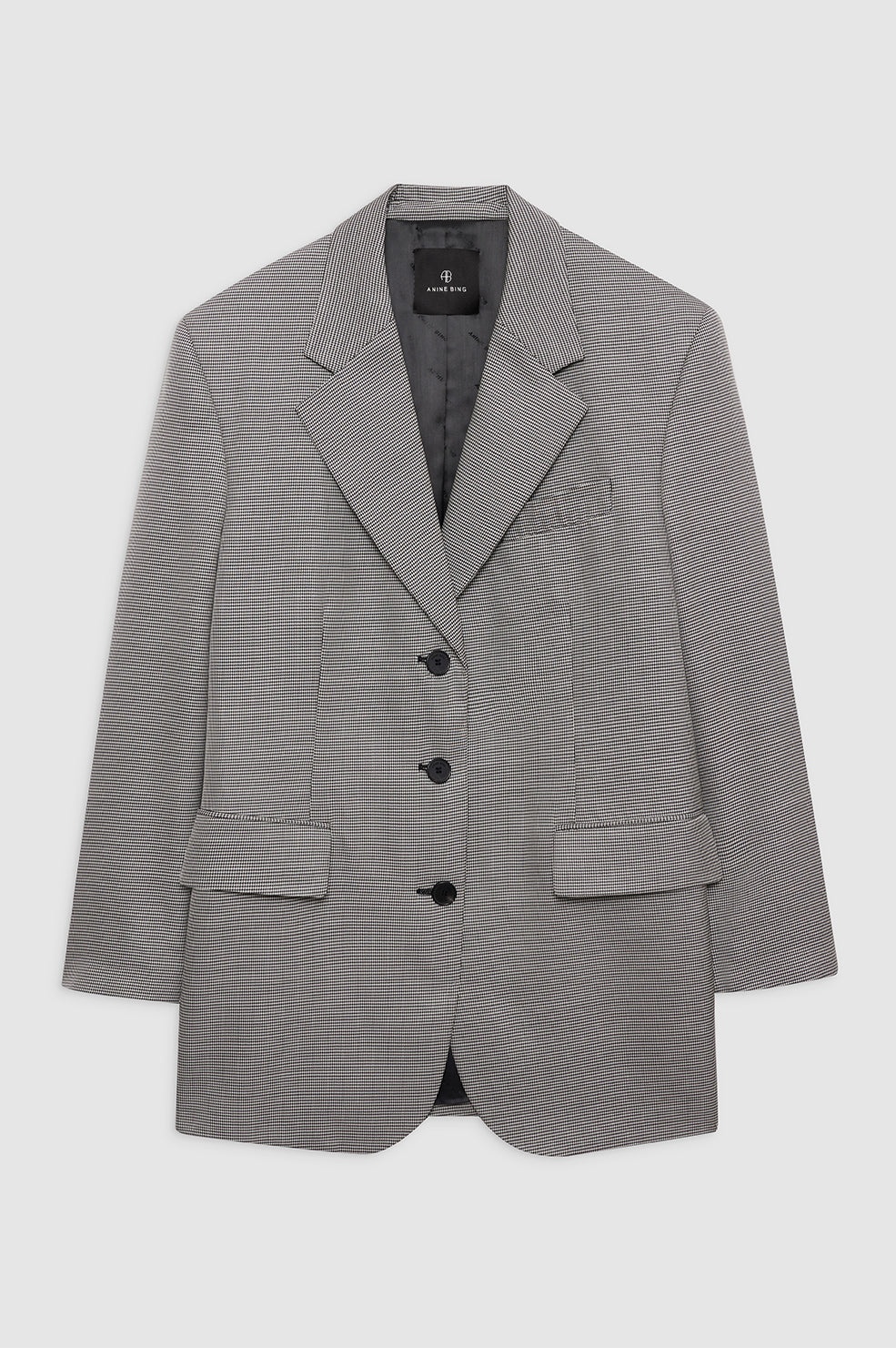Sara Blazer - Black And White Mini Houndstooth - 1