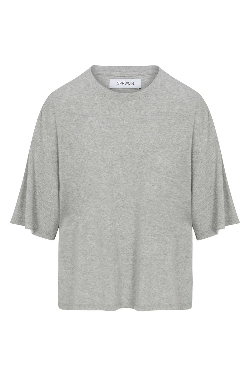 HEATHER GREY BOXY TEE - 5