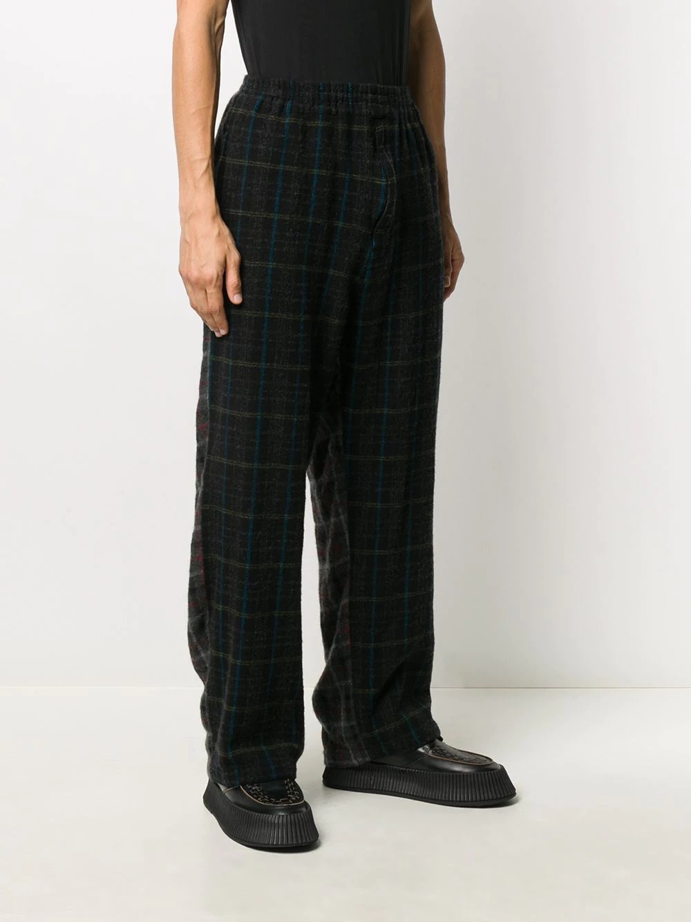 contrast check pattern  trousers - 3