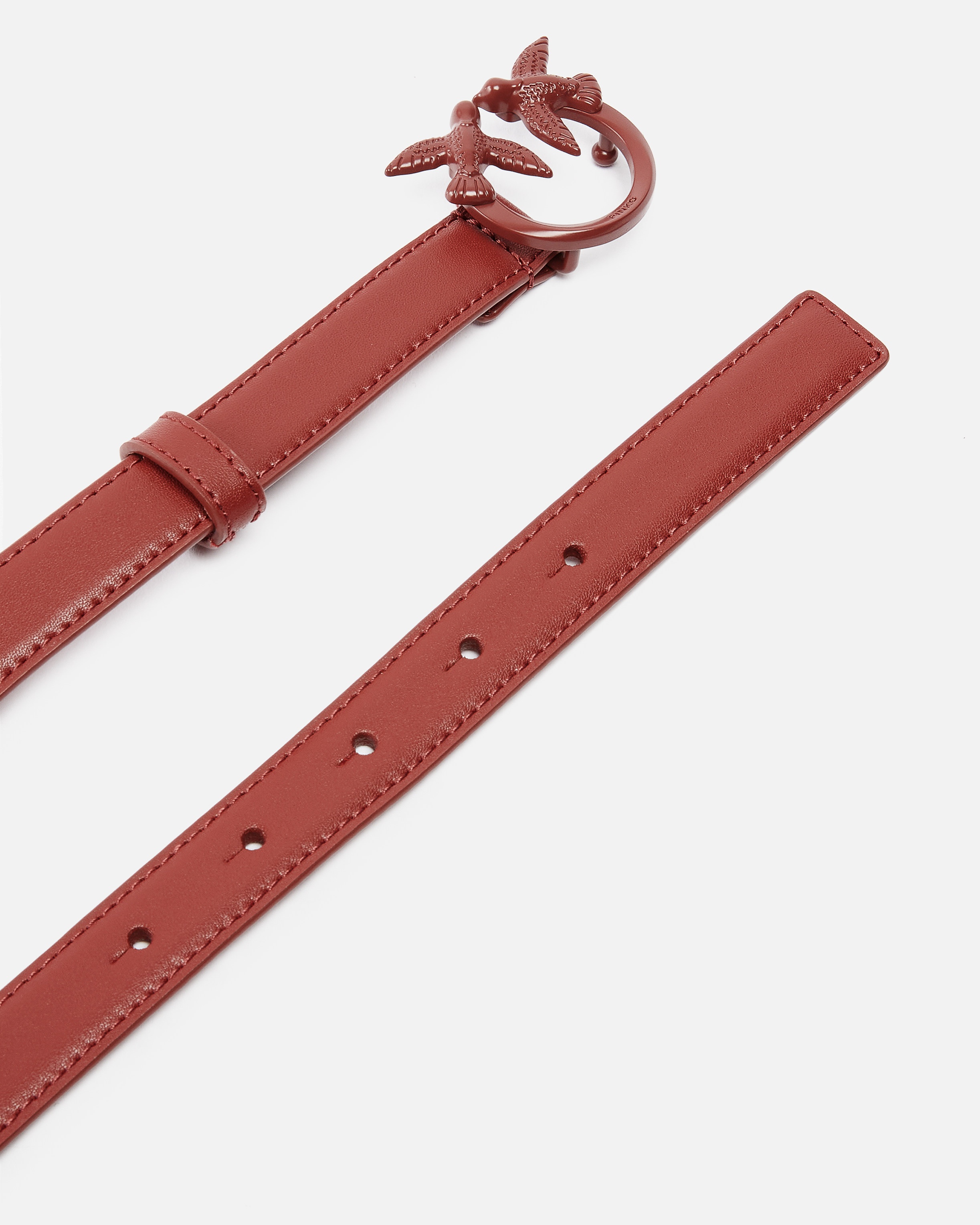 THIN COLOUR-BLOCK LOVE BIRDS LEATHER BELT 2CM - 3
