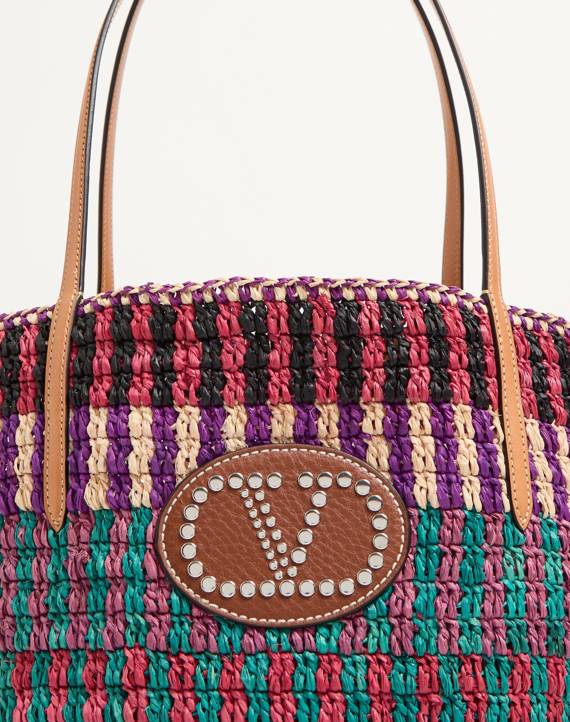 VLOGO SIGNATURE RAFFIA SHOPPING BAG - 8