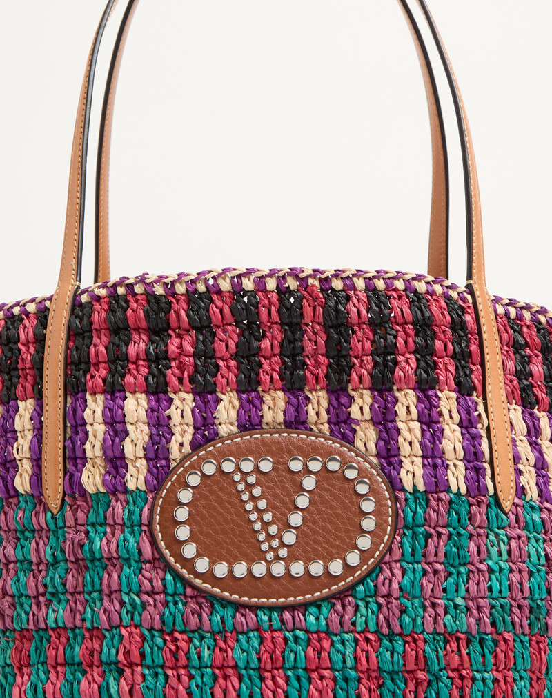 VLOGO SIGNATURE RAFFIA SHOPPING BAG 8