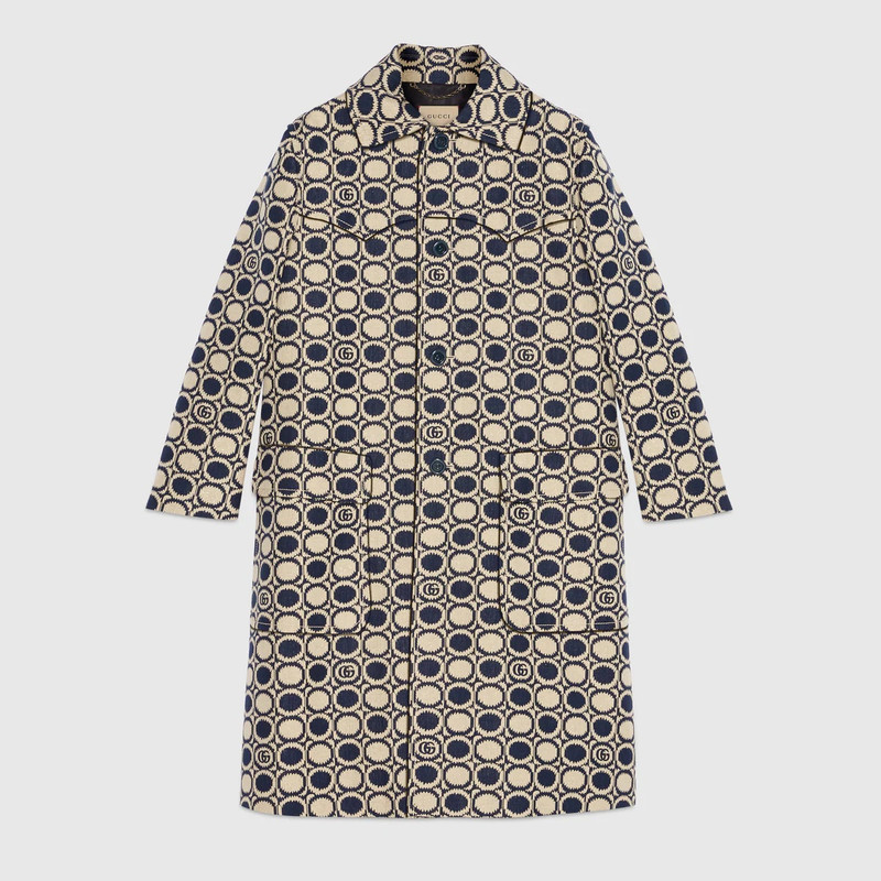 Geometric Double G cotton blend coat 1