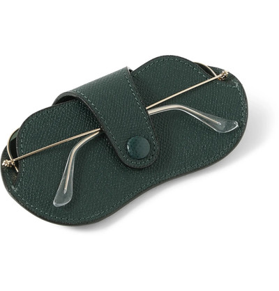 Valextra Pebble-Grain Leather Sunglasses Case outlook