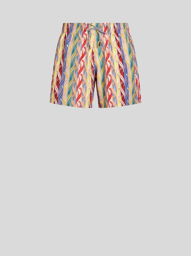 SWIM SHORTS WITH MULTICOLOURED STRIPES - 1