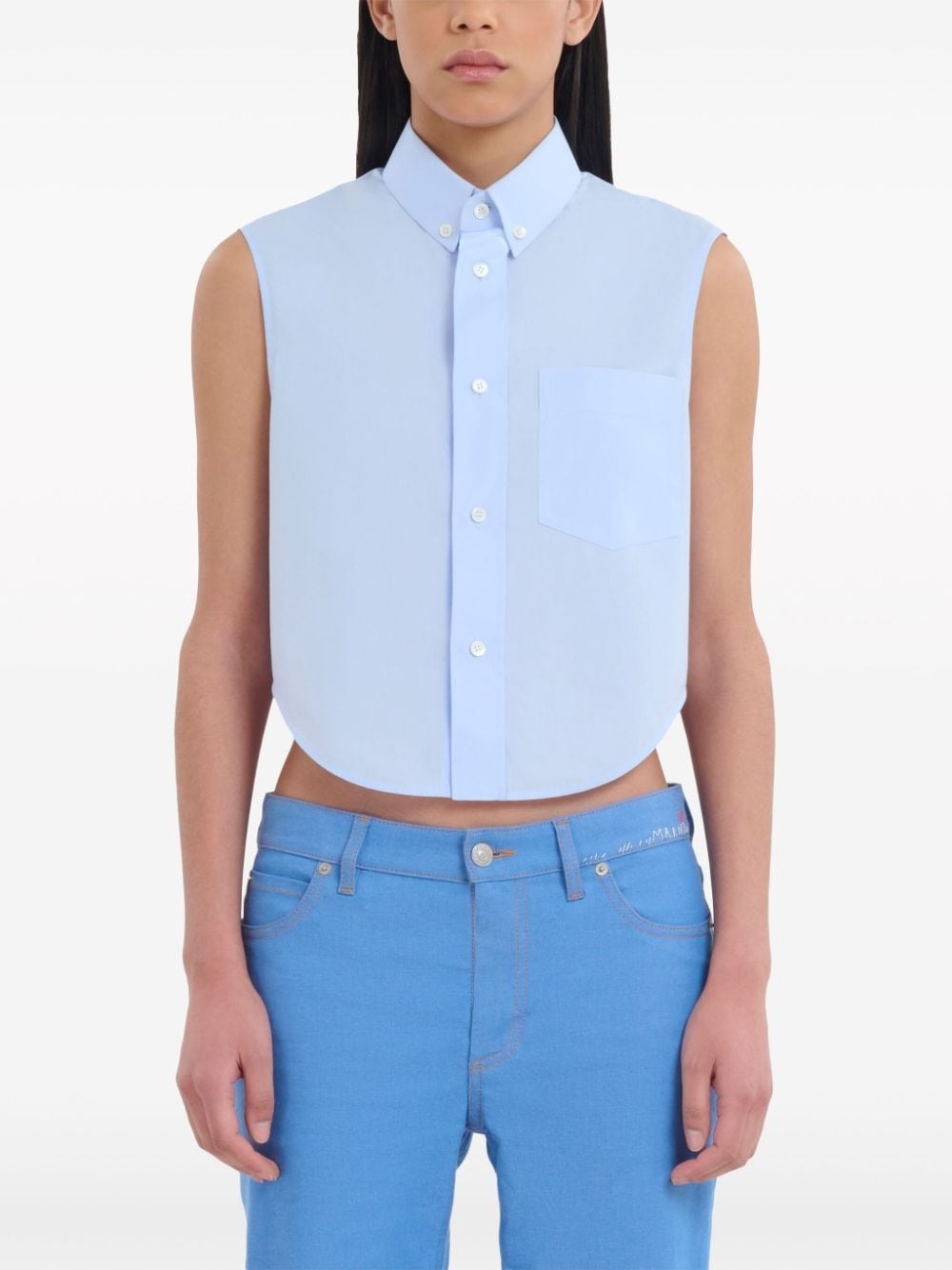 sleeveless cotton shirt - 3