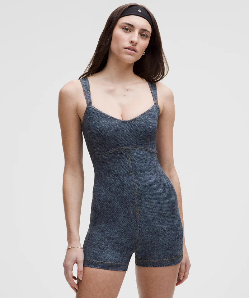 lululemon Set of the Month: Denim Dreams *Everlux Denim-Print Onesie 3" outlook