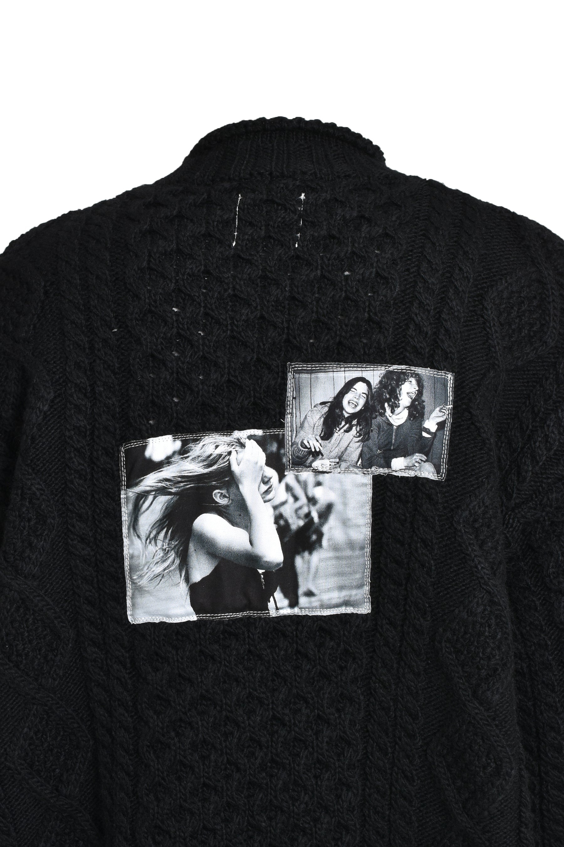 ROLL NECK HUGE FISHERMANS SWEATER / BLK - 5