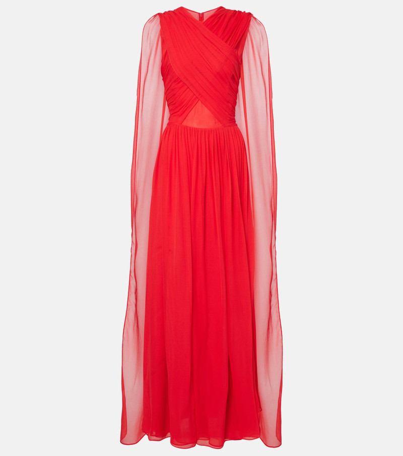 Seva gathered silk georgette gown - 1