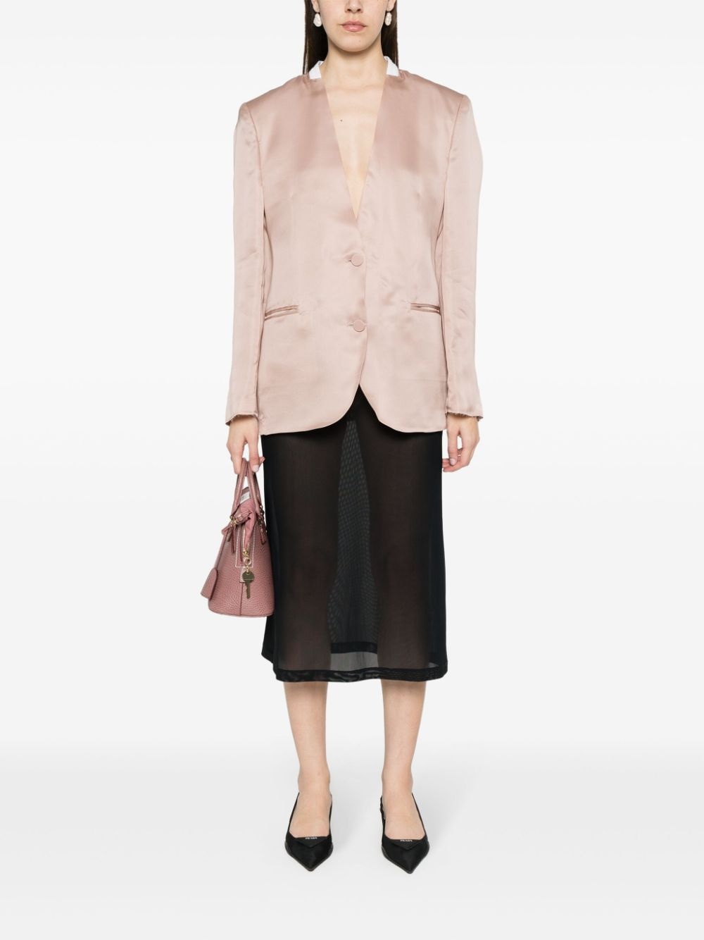 single-breasted silk blazer - 2