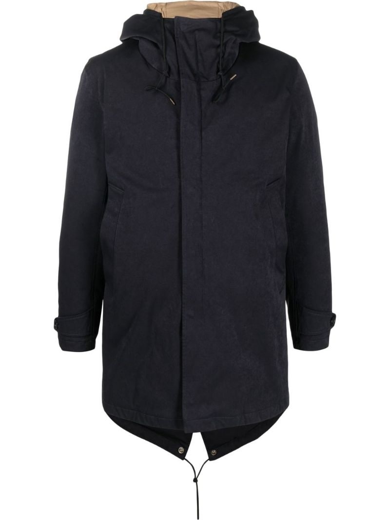 zip-up hooded coat - 1