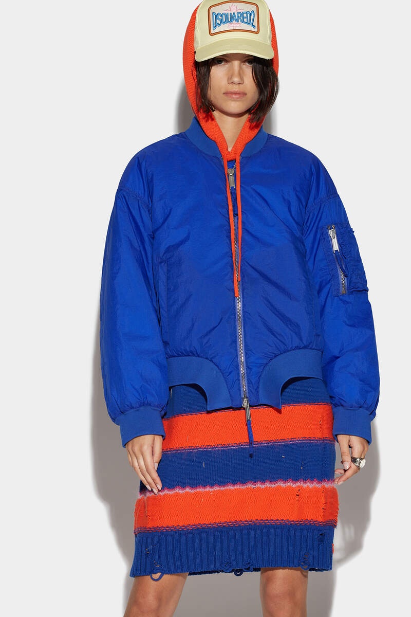ROUND CUT OVERSIZED BOMBER - 3