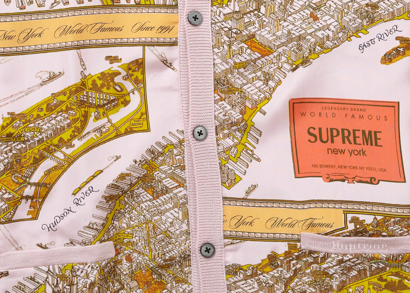 Supreme Silk Map Cardigan Pink - 2