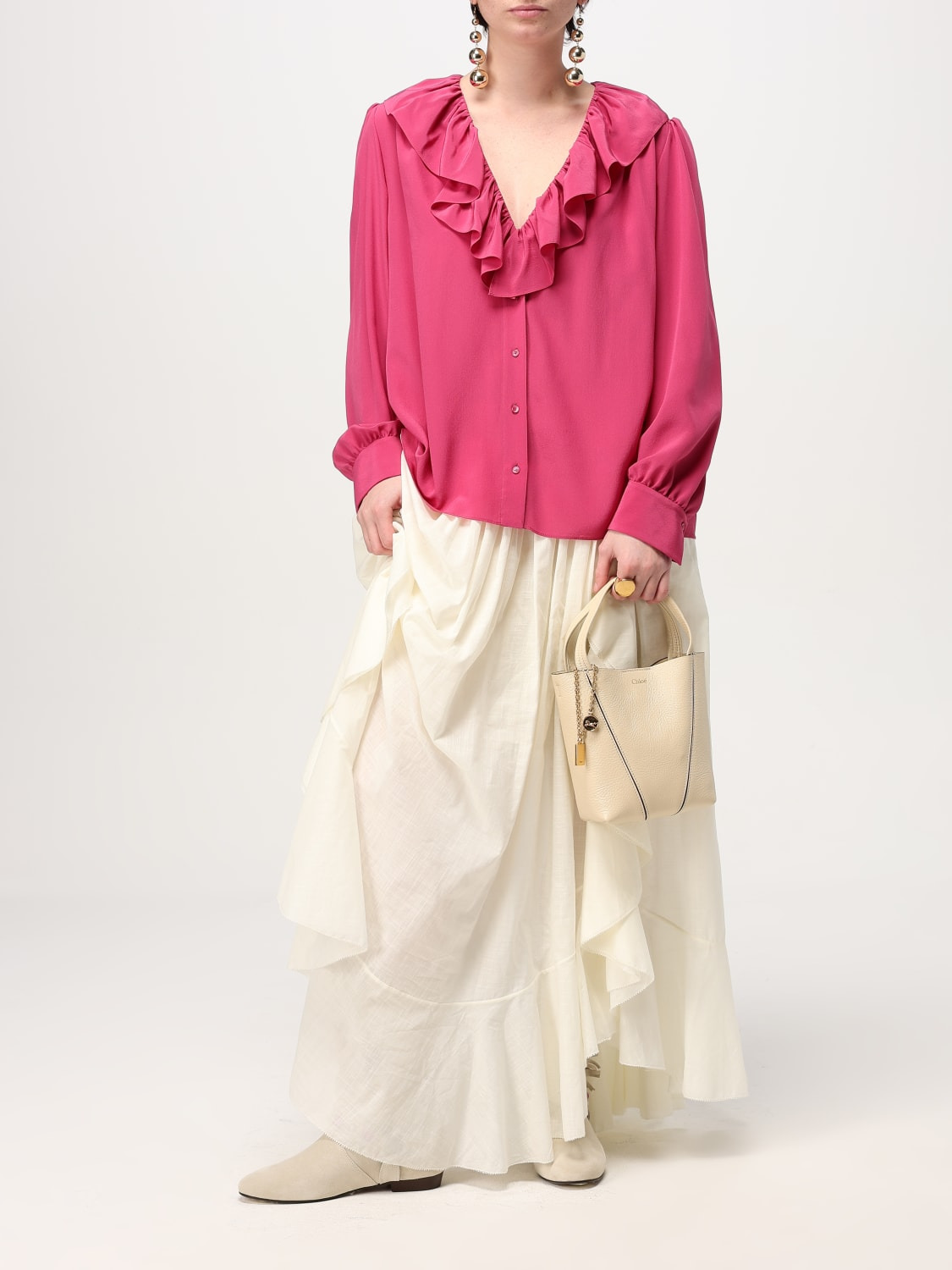 Chloé silk shirt with rouches - 2