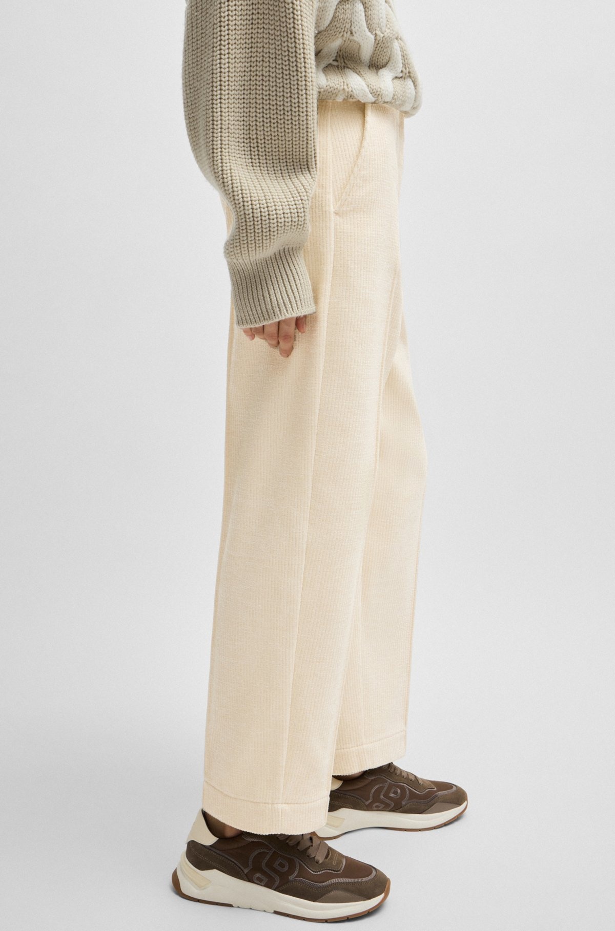 RELAXED-FIT HIGH-WAISTED TROUSERS IN VELVET CORDUROY - 2