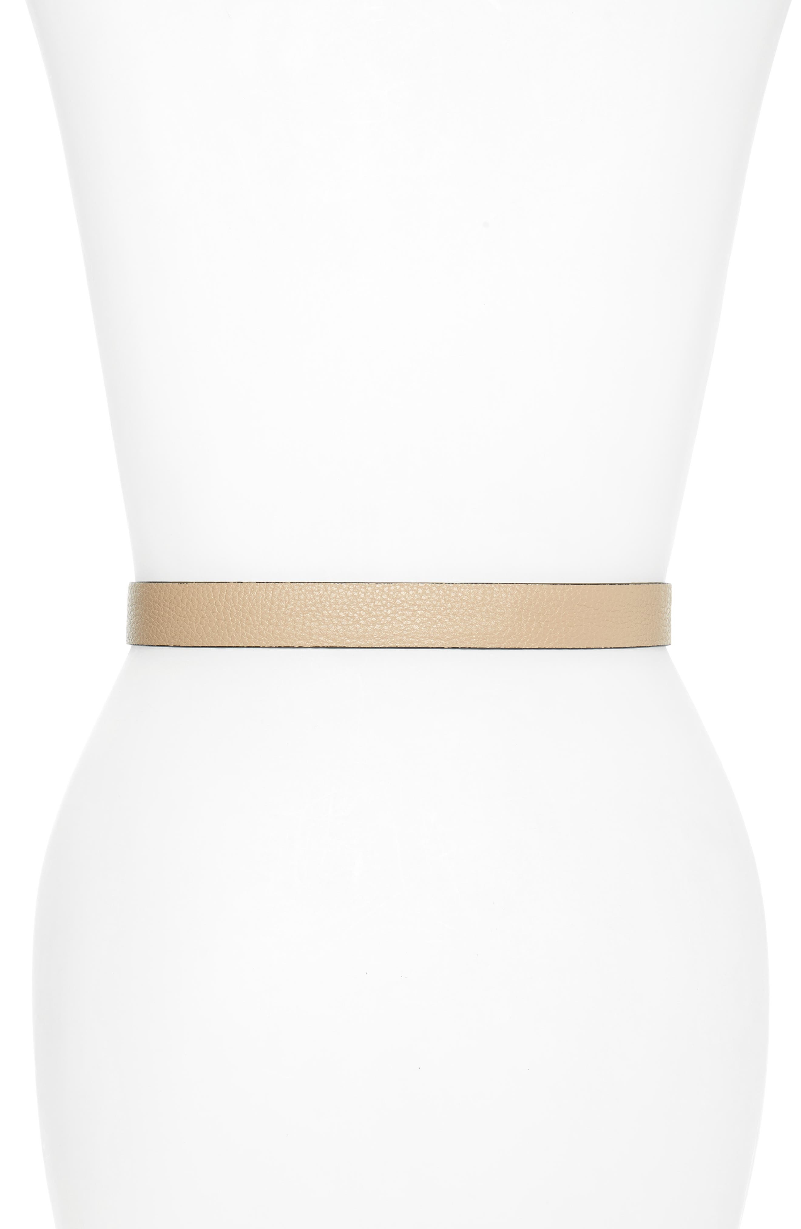 FERRAGAMO Double Gancio Reversible Leather Belt in New Bisque/Nero at Nordstrom - 2