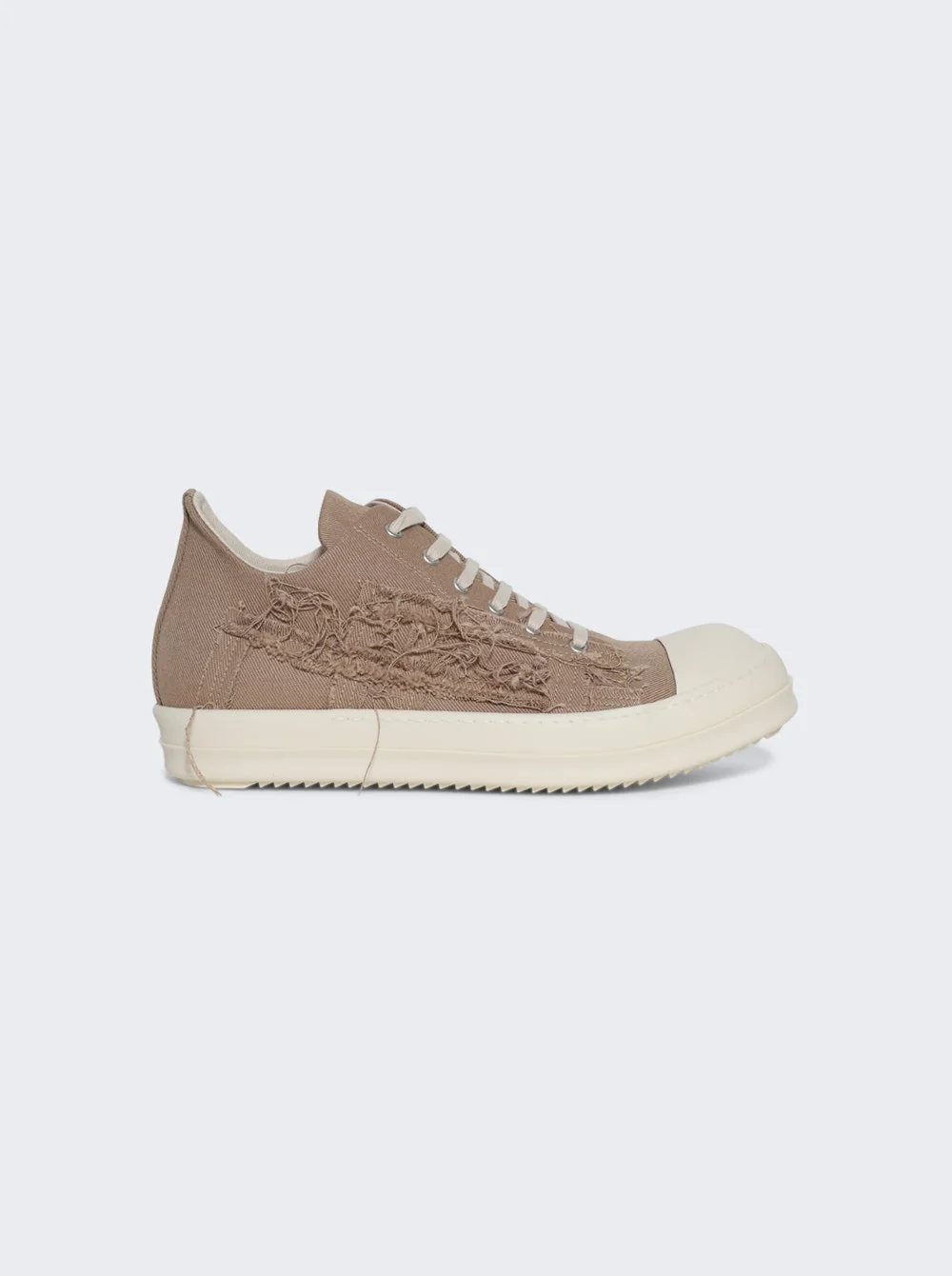 Slashed Denim Low Top Sneakers Flesh And Milk - 1