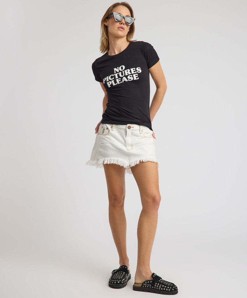 Junkyard Low Waist Messed Up Mini Denim Skirt - White Beauty 10