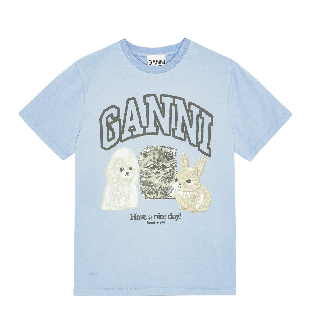 Basic Cotton Jersey Animal Print T-Shirt - 1