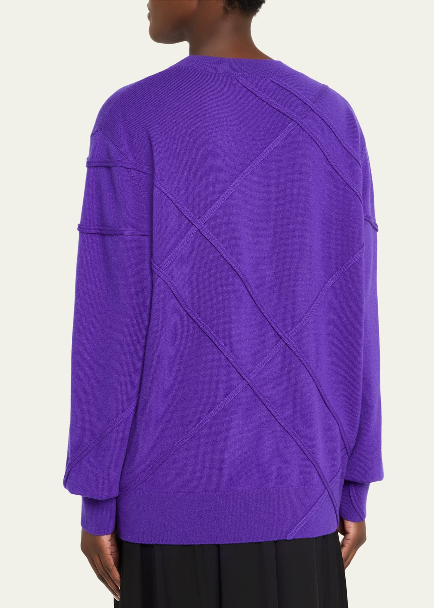 Timona Cashmere Crossed Textured Stitch Sweater - 3