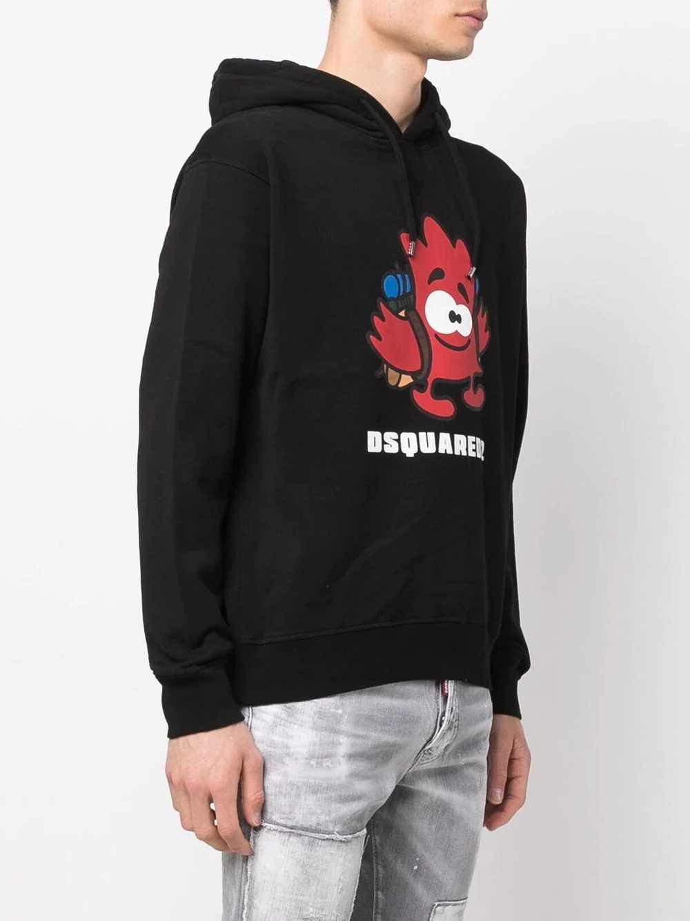logo-print detail hoodie - 3