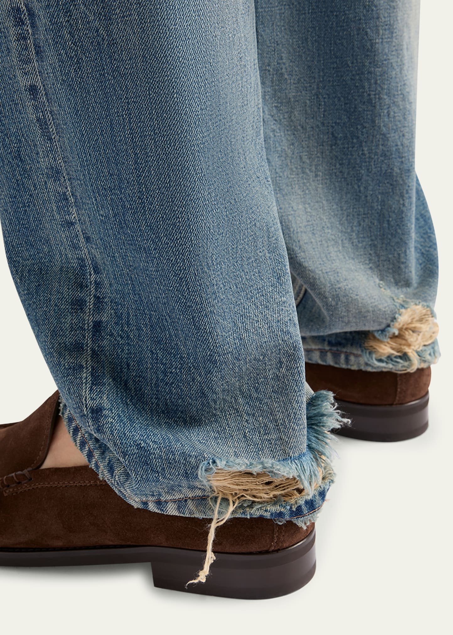 Men's Distressed Denim Pants - 5