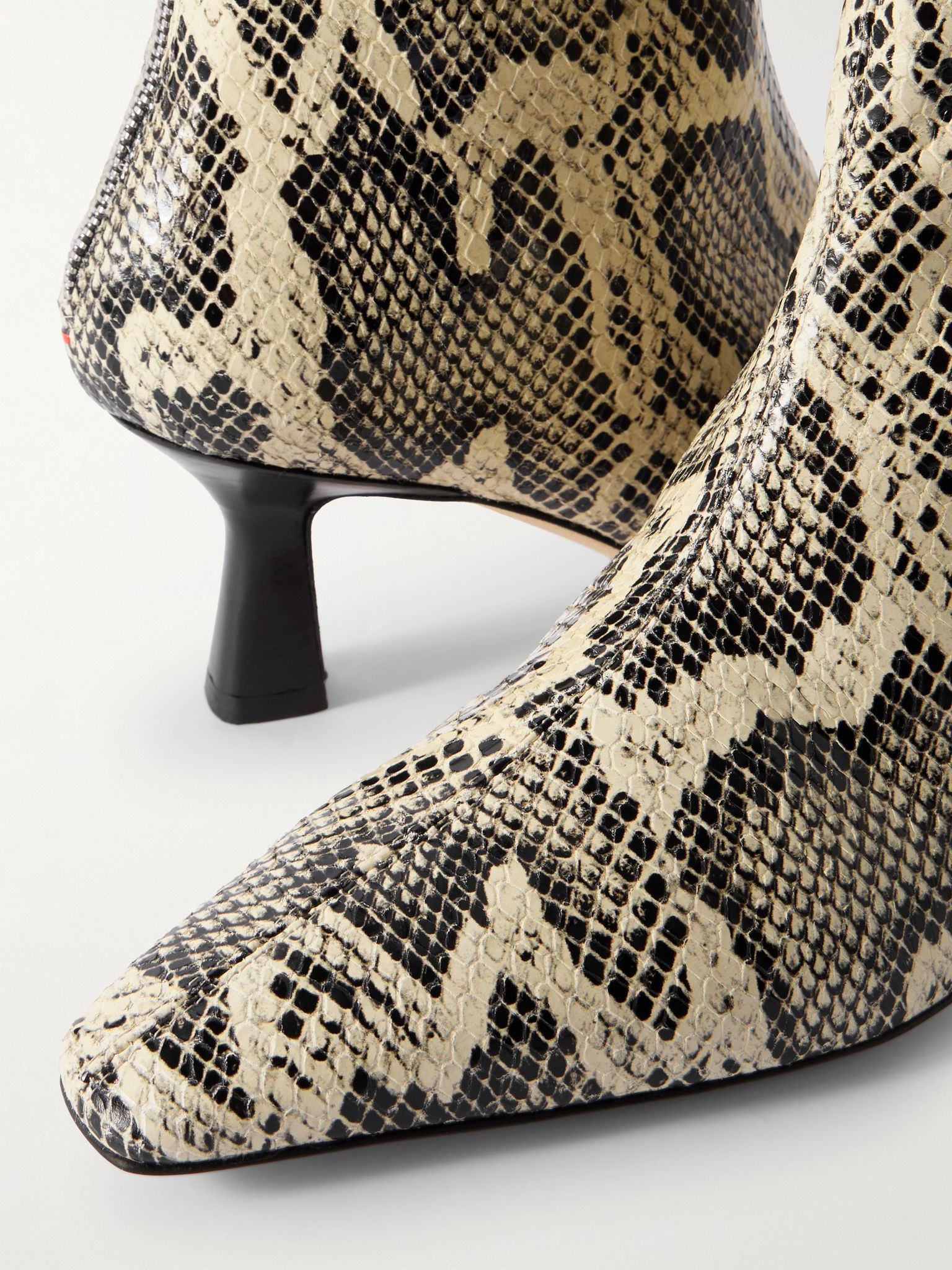 Elina snake-effect leather ankle boots Snake print - 4