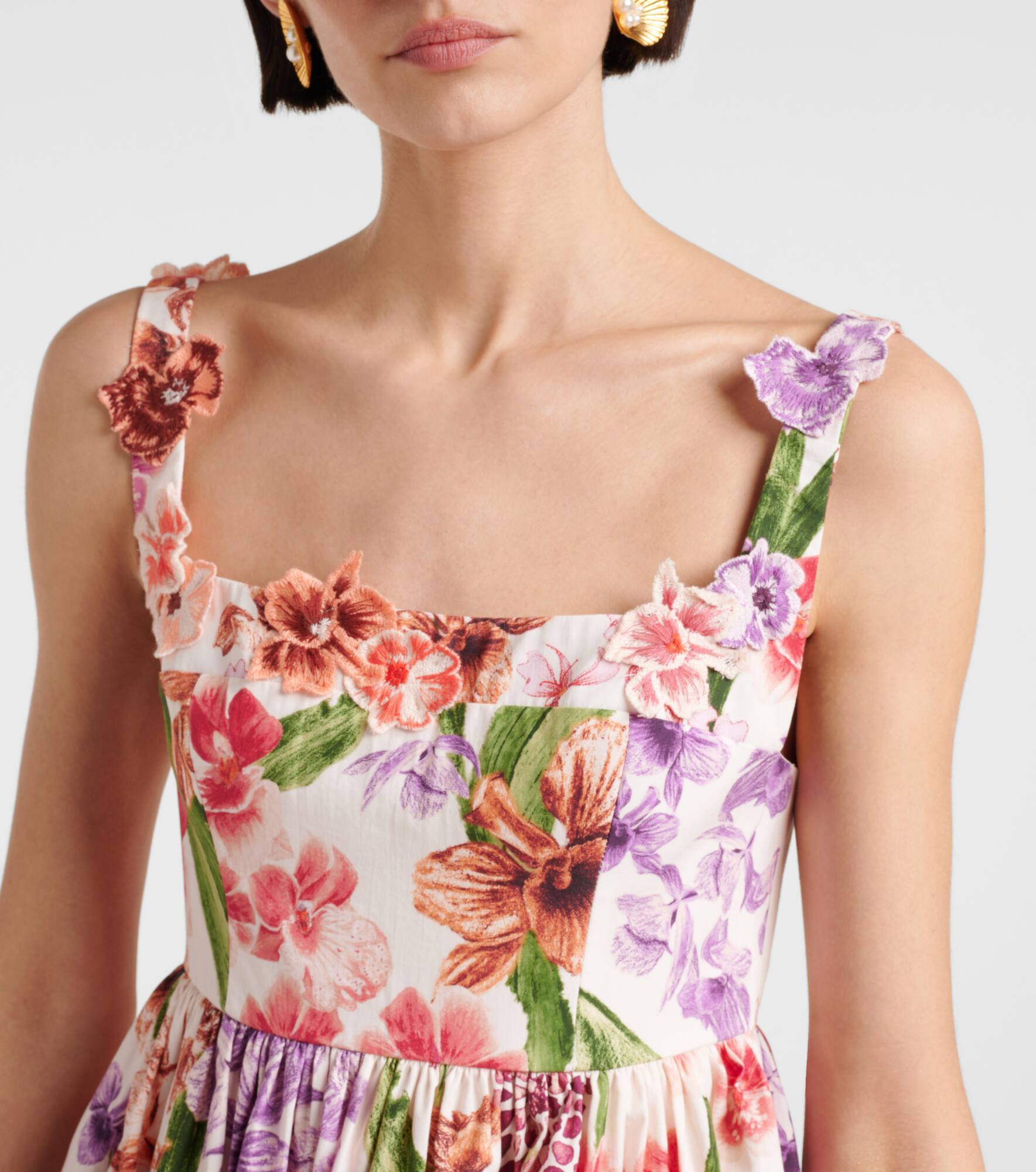 Barbare floral cotton minidress - 4