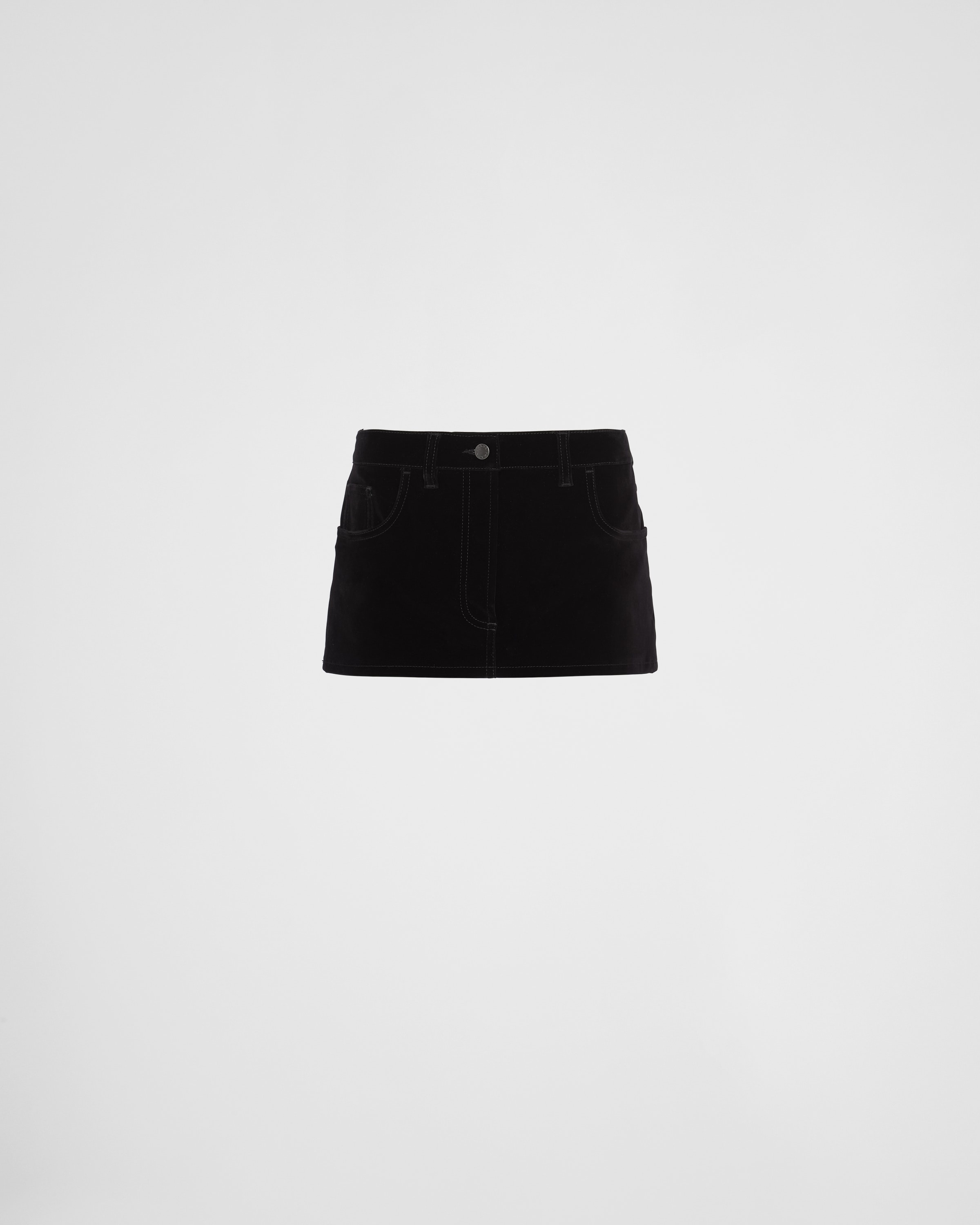 Velvet denim miniskirt - 1
