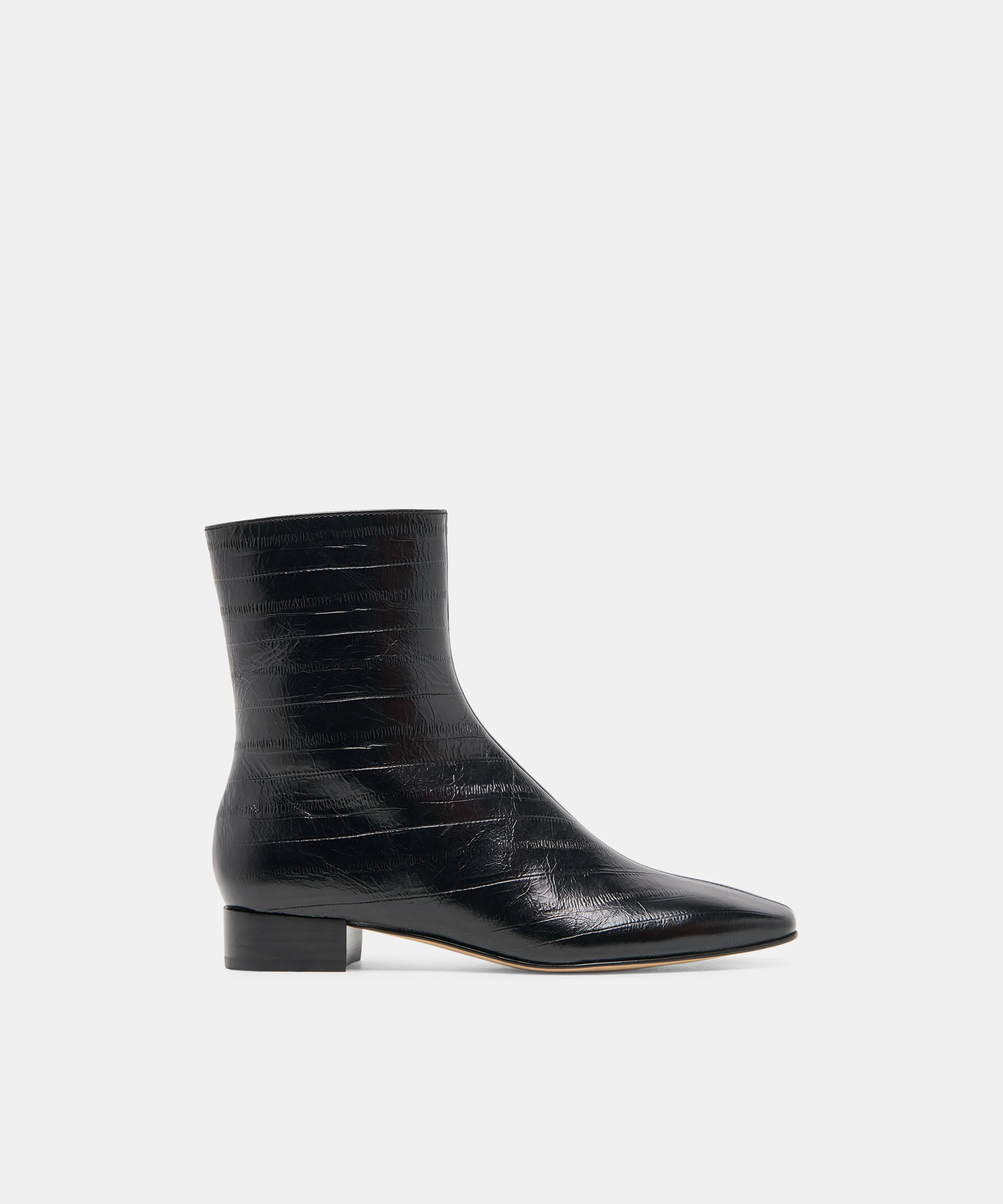 TARINE BOOTIES NOIR EMBOSSED LEATHER - 1
