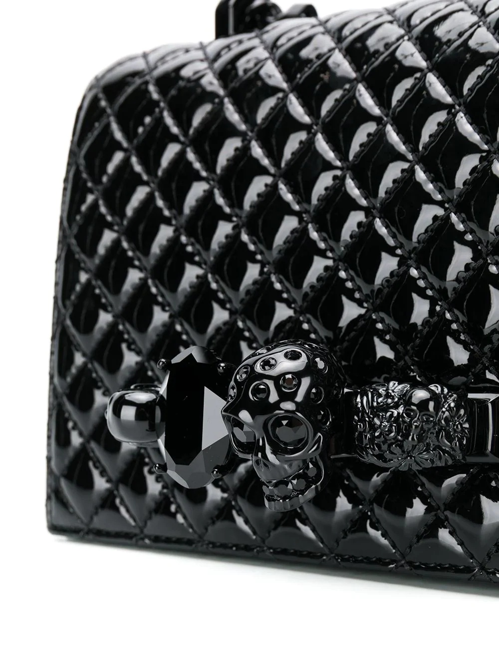 skull quilted crossbody bag - 4