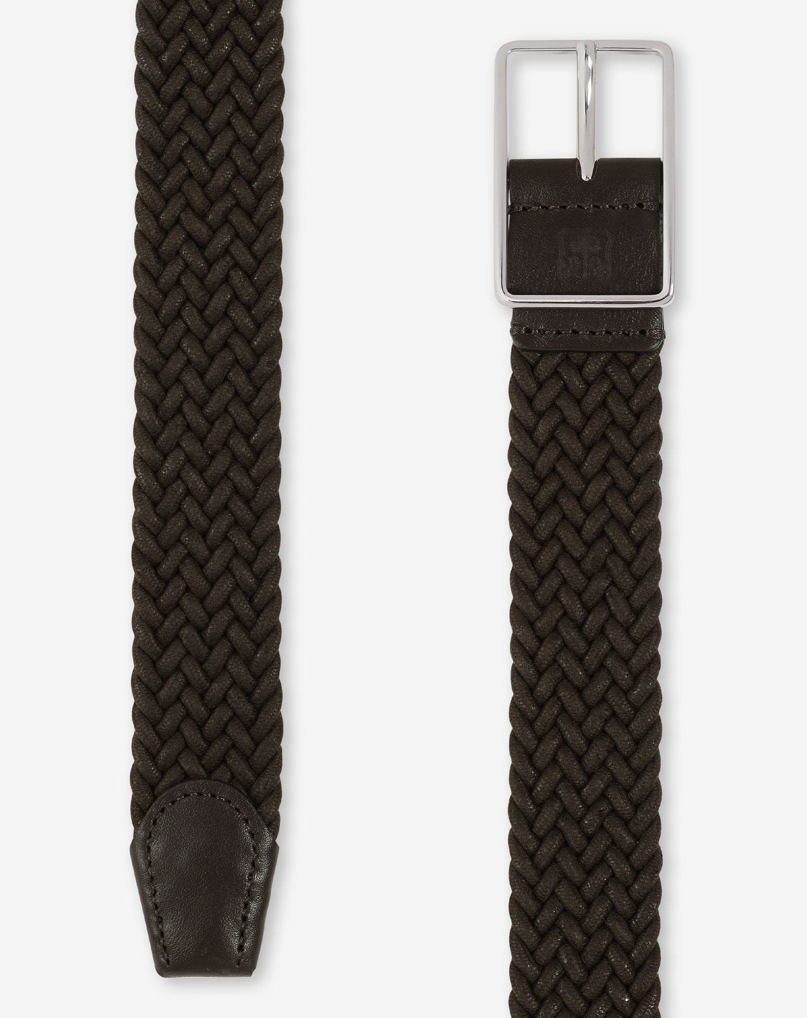 Brown braided belt in waxed cotton - 3