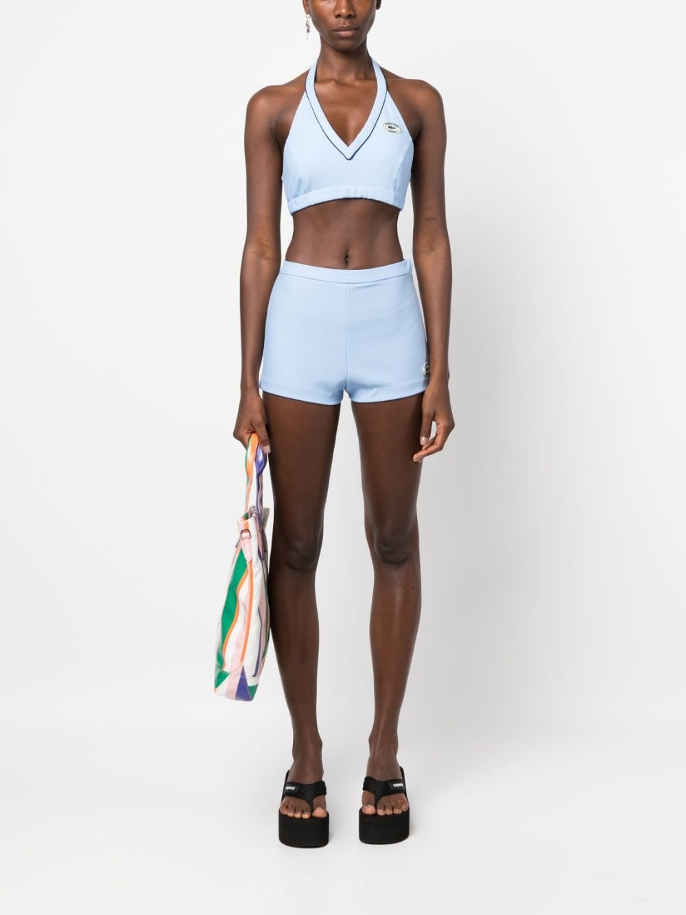 x Lacoste logo-patch mini shorts - 2