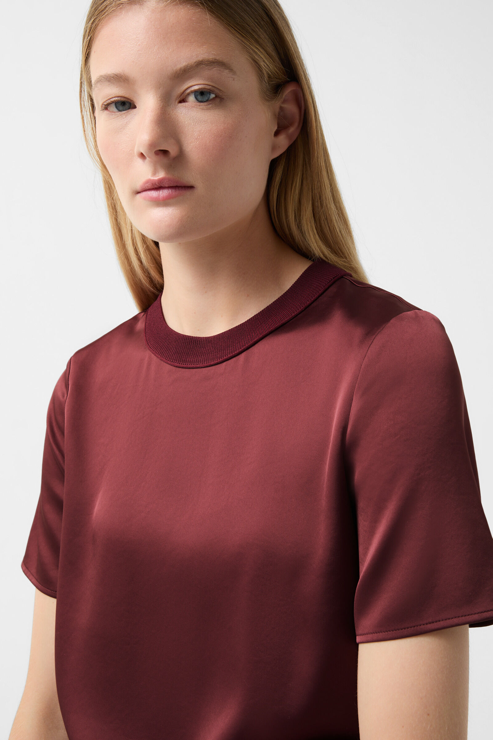Satin shirt Dylan in Wine red - 4