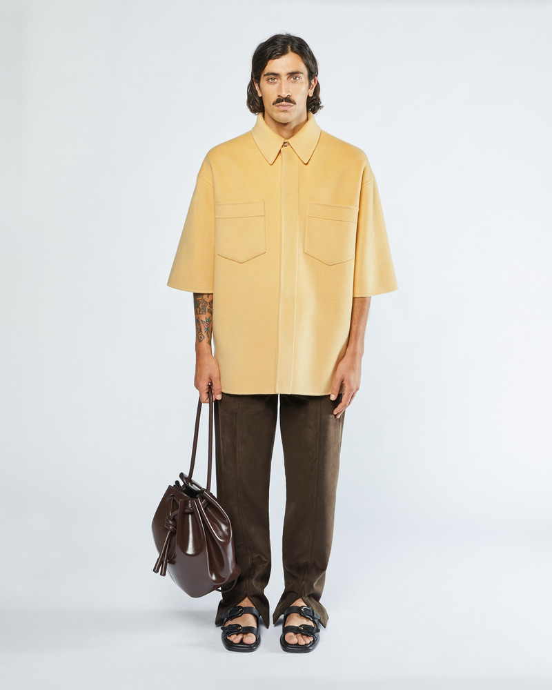 Nanushka AMON - Double wool and silk overshirt - Sun yellow outlook