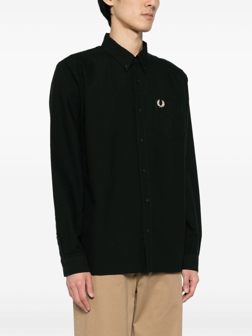 logo-embroidered  long-sleeve shirt - 6