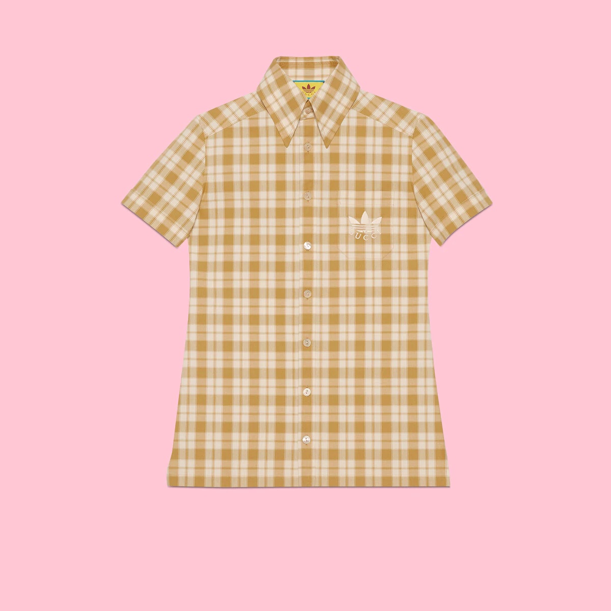 adidas x Gucci check cotton shirt - 1