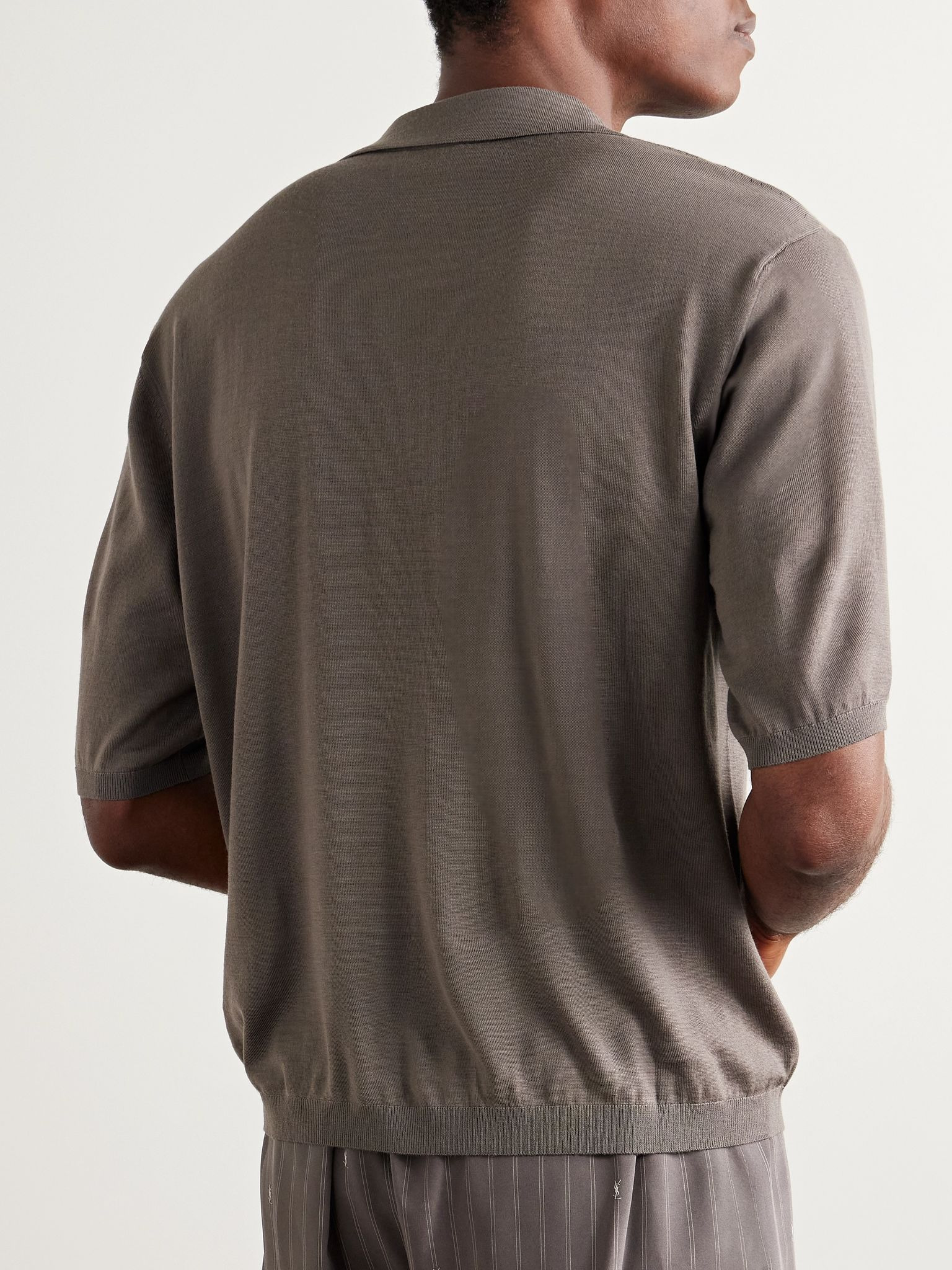 Wool Polo Shirt Gray - 4