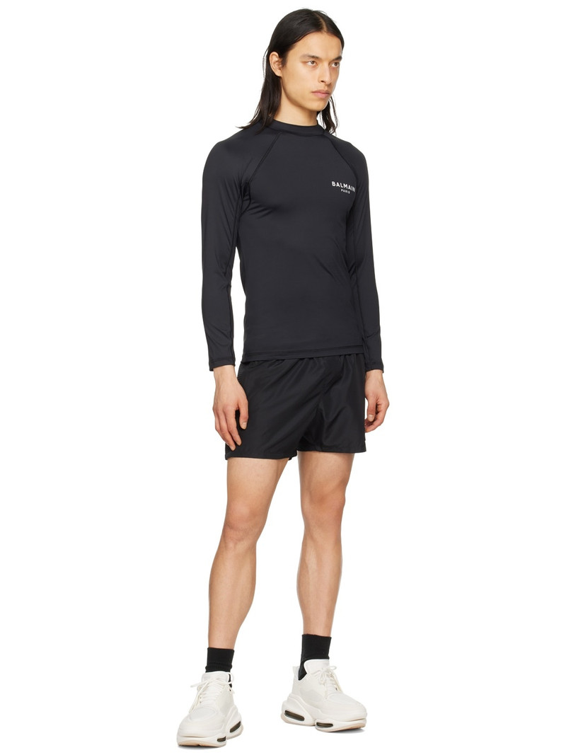 Balmain Black Raglan Long Sleeve T-Shirt outlook