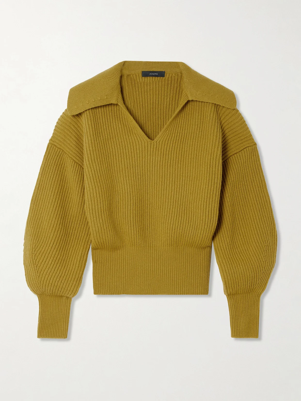 Ribbed Wool, Silk And Cashmere-blend Polo Sweater - 1
