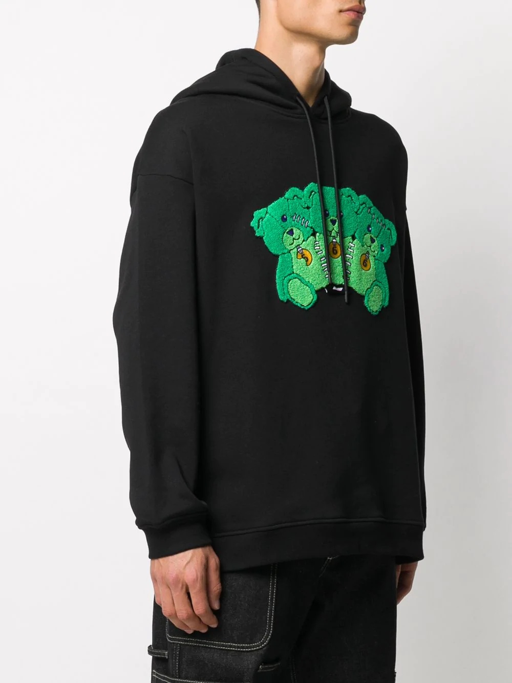 teddy-embroidery hoodie - 3