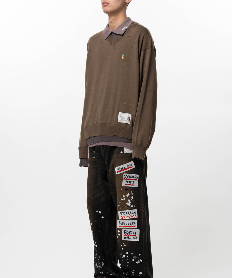 Triple Layered Knit Polo Sweater 10