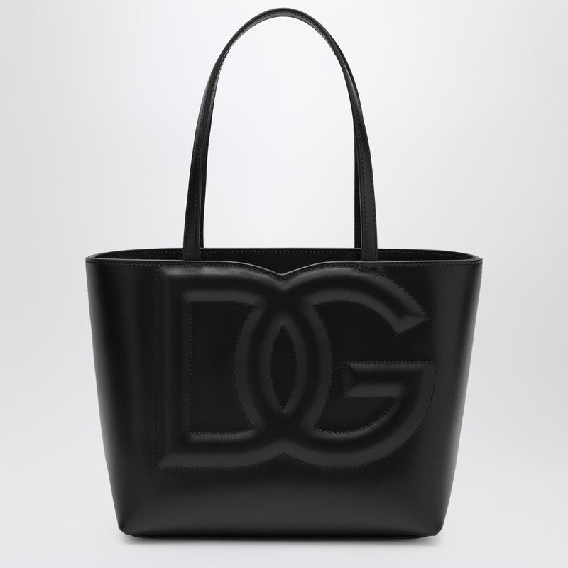 Dolce&Gabbana Dg Logo Black Leather Small Tote Bag Women - 1