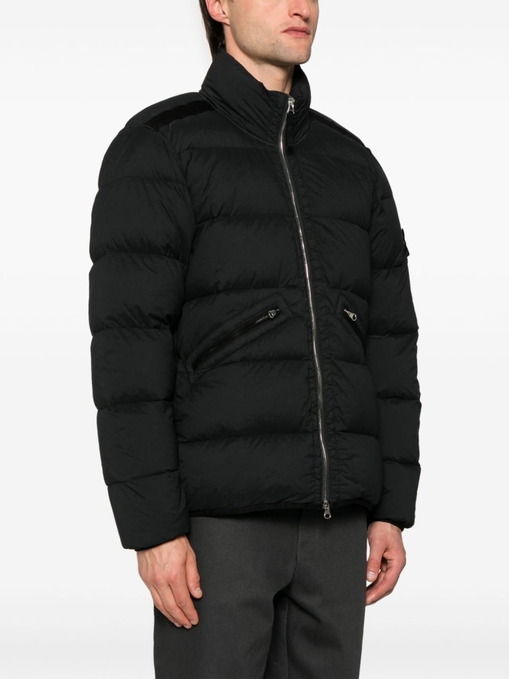 Compass-badge quilted puffer jacket - 3