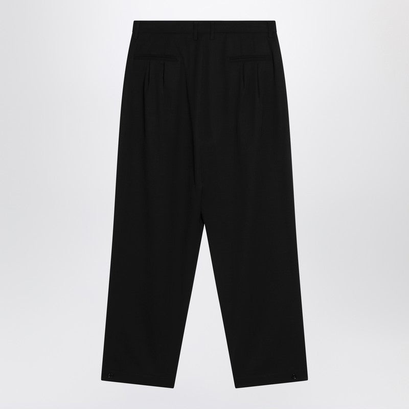 LEMAIRE Black drawstring pants in wool blend - 2