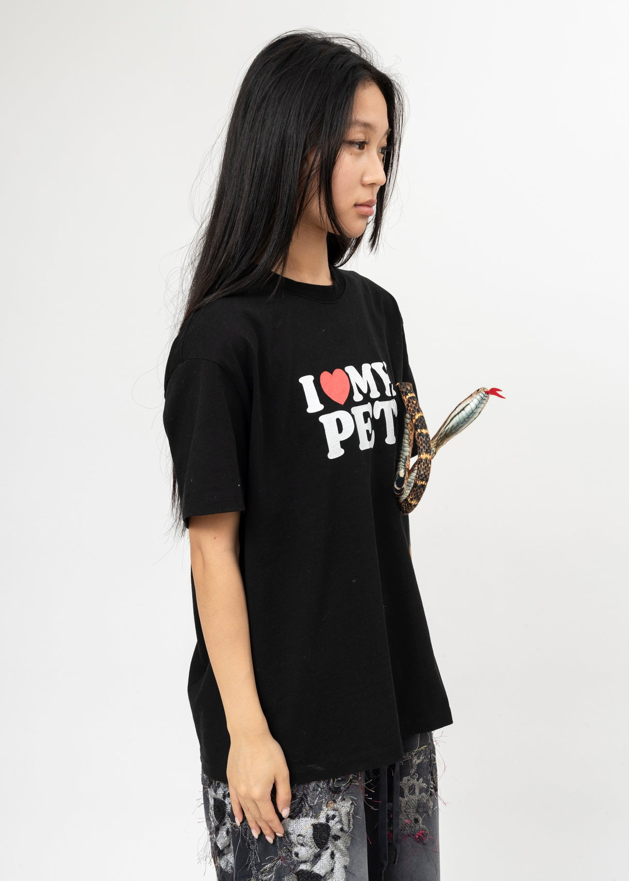 BLACK DOUBLET I Love My Pet Oversized T-shirt - 2