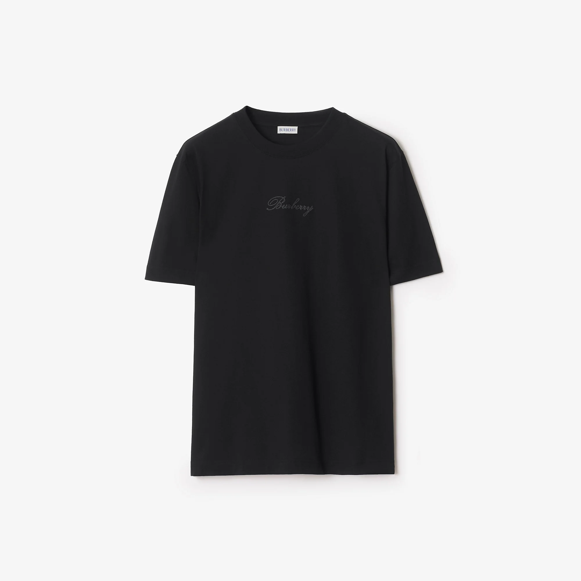 Check Cursive Logo Cotton T-shirt - 1